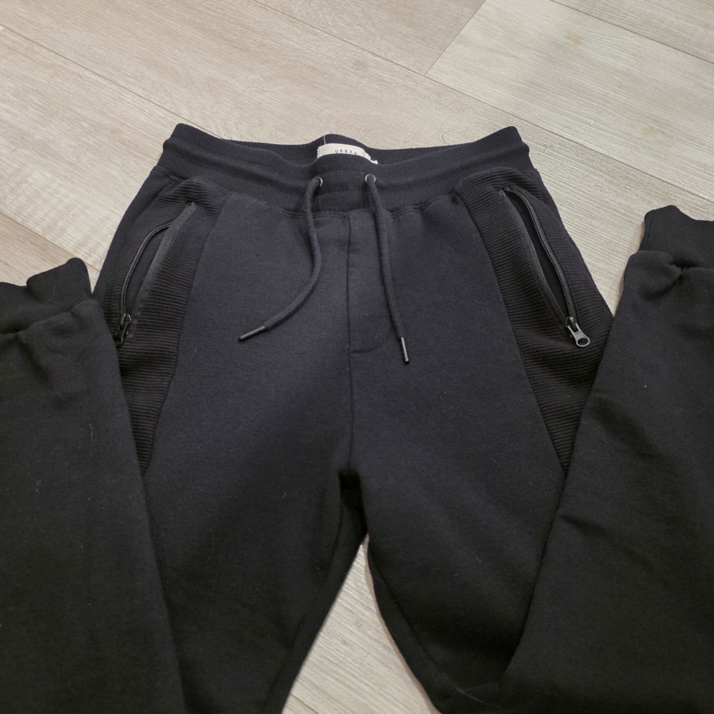 Urban Heritage Black Jogger Sweatpants Size Small Minimalist Athleisure Zip Pock - Picture 4 of 10